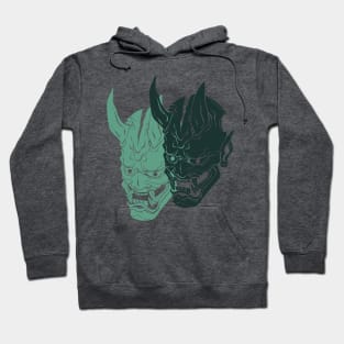 The Double Oni Mask - Yabisan - Vector Style Hoodie